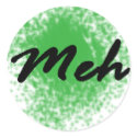 Meh Green Splatter Sticker