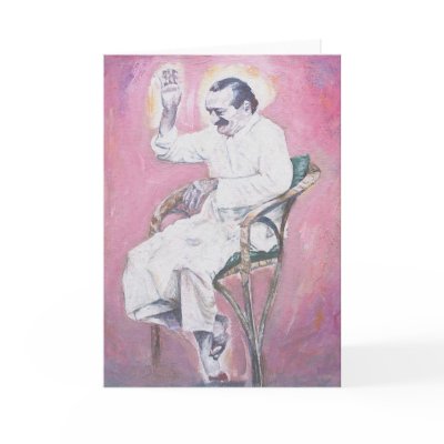 Meher Baba laughing, CARD (blank message) by rosie7
