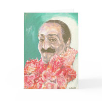 Meher Baba with flowers Cards