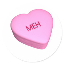 MehHeart Round Sticker