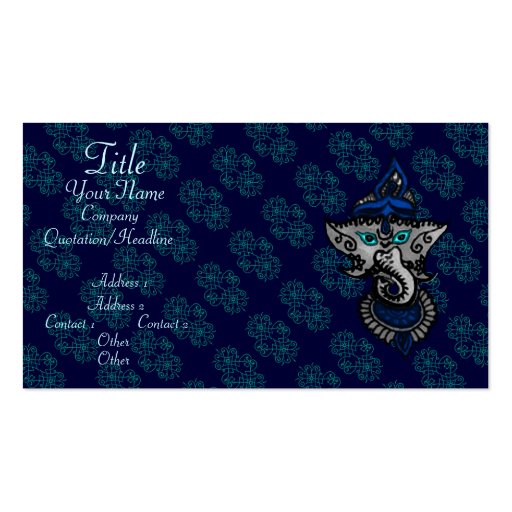 Mehndi Ganesha (Blue) Business Card Template