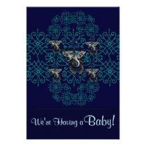 Mehndi Ganesha (Blue) Invitations