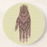 Mehndi Hand Tattoo Art Coaster