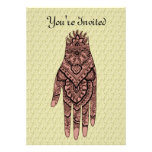Mehndi Hand Tattoo Art Design Invitation