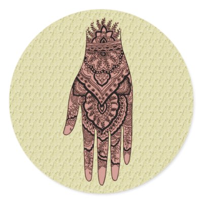 Mehndi Hand Tattoo Art Design Sticker by SmilinEyesTreasures