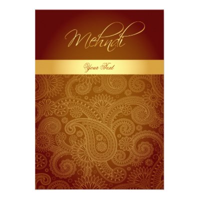 Mehndi / Henna Invitation Card