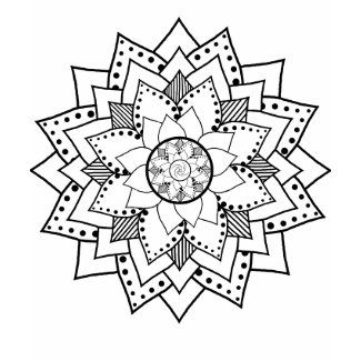 Mehndi / Henna style lotus flower blossom (black) zazzle_shirt