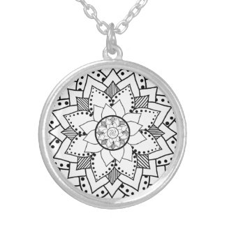 Mehndi / Henna style lotus flower blossom necklace
