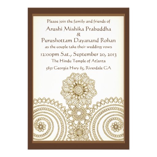 Mehndi Lace (5x7 Wedding Invitation)