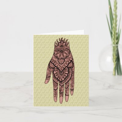 Mehndi Tattoo Art Design Blank Note Card by SmilinEyesTreasures