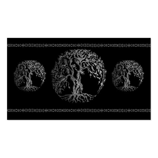 Mehndi Tree of Life (Henna) (Silver) Business Card (back side)