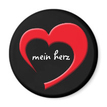 Mein Herz  II Magnet (red on black) magnets