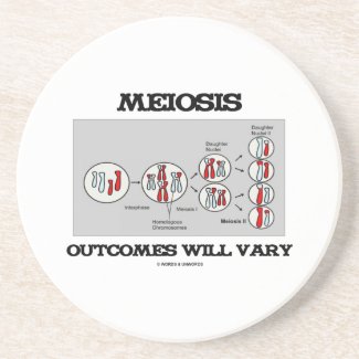 Meiosis Outcomes Will Vary (Meiosis Humor) Coaster