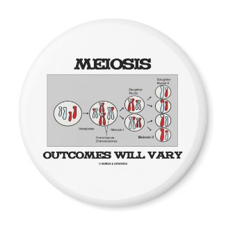 Meiosis Outcomes Will Vary (Meiosis Humor) magnet