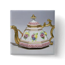 Meissen octagonal teapot, c.1718 pins