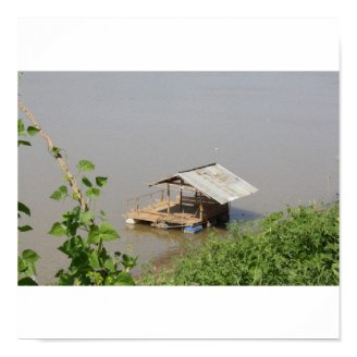 Mekong River Fishing Boar Print