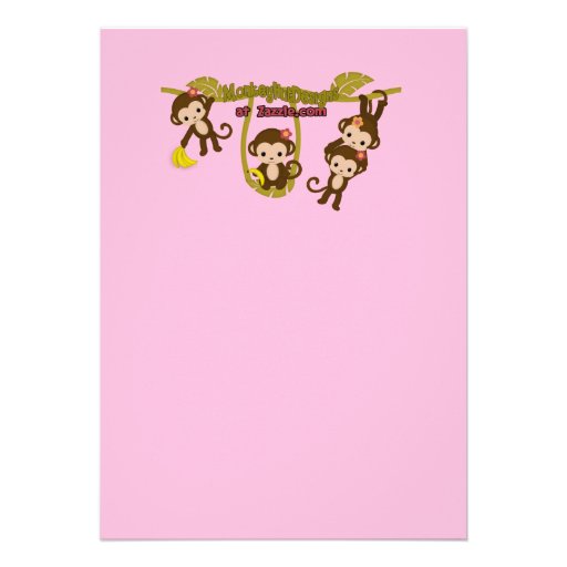 Melanie Monkey Baby Shower Invitations