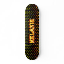 Melanie skateboard fire and flames design.