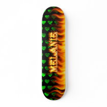 Melanie skateboard fire and flames design.