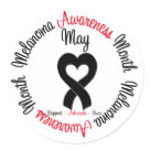 round_sticker - Melanoma Awareness Month circular design on t-shirts and gifts in scripted style with handcrafted black heart ribbon to promote the importance of advocacy for Melanoma. May is National Melanoma Awareness Month. Browse our shop Shop For Awareness at Zazzle for more exclusive Melanoma apparel and gifts designed by cancer survivors. round_sticker - Melanoma Awareness Month circular design on t-shirts and gifts in scripted style with handcrafted black heart ribbon to promote the importance of advocacy for Melanoma. May is National Melanoma Awareness Month. Browse our shop Shop For Awareness at Zazzle for more exclusive Melanoma apparel and gifts designed by cancer survivors.