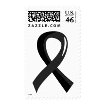 Melanoma Black Ribbon 3 Postage