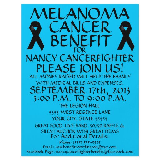 melanoma cancer benefit flyer zazzle cancer benefit flyer ideas