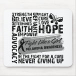 Melanoma Cancer Collage - Fight Like a Girl mousepads