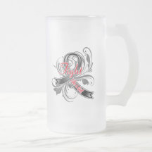 Melanoma Cancer Fight Like a Girl Flourish Coffee Mug