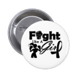 Melanoma Cancer Fight Like A Girl Silhouette buttons