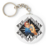 Melanoma Cancer Fight Rosie The Riveter keychains