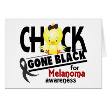 Melanoma Chick Gone Black 2 Greeting Cards