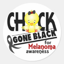 Melanoma Chick Gone Black 2 Stickers