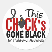 MELANOMA Chick Gone Black Stickers