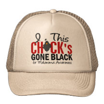 MELANOMA Chick Gone Black Trucker Hats