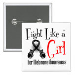Melanoma Cool Retro Fight Like a Girl buttons