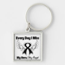 Melanoma Every Day I Miss My Hero Keychains