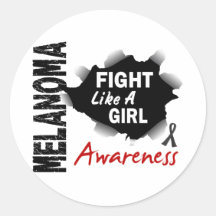 Melanoma Fight Like A Girl 14.3 Sticker