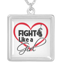 Melanoma Fight Like a Girl Heart Custom Necklace