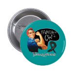 Melanoma Fight Like a Girl Rosie The Riveter buttons