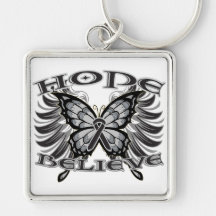Melanoma Hope Believe Butterfly copy Keychains
