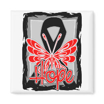 Melanoma Hope Butterfly Portrait Fridge Magnets