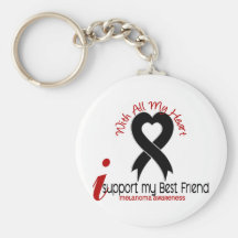 Melanoma I Support My Best Friend Key Chain