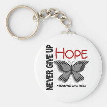 Melanoma Never Give Up Hope Butterfly 4.1 Key Chain