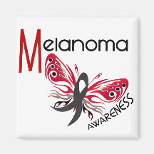 Melanoma / Skin Cancer BUTTERFLY 3.1 Magnets