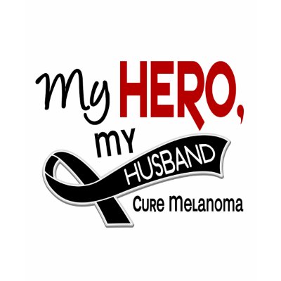 Melanoma Skin Cancer MY HERO MY HUSBAND 42 TShirt