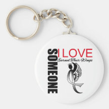 Melanoma Someone I Love Earned Their Wings Keychains