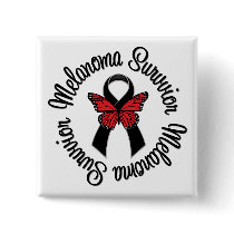 Melanoma Survivor Butterfly buttons