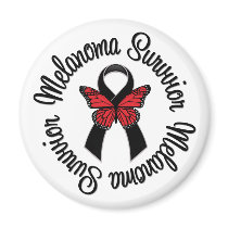 Melanoma Survivor Butterfly magnets