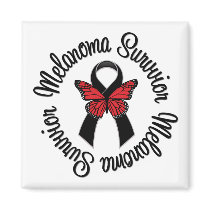 Melanoma Survivor Butterfly magnets