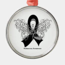 Melanoma Tribal Butterfly Christmas Ornaments
